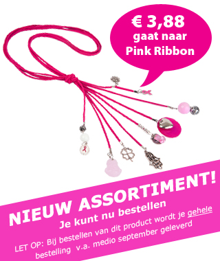 Pink Ribbon Suede ketting