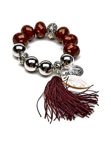 Armband met Bordeaux facetkralen