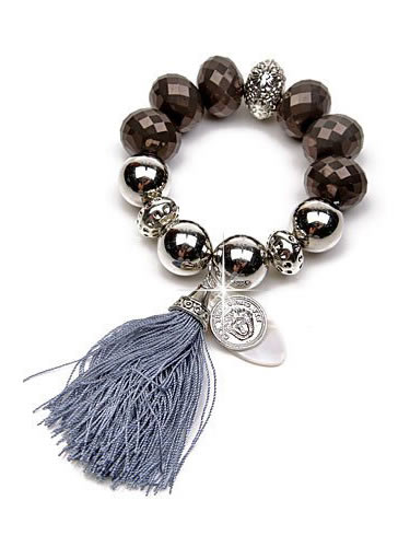 Armband met Antraciet facetkralen