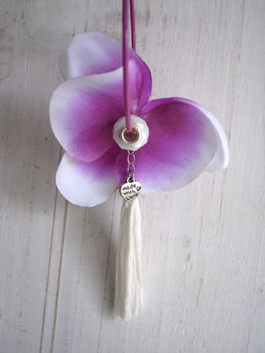 Bloemoorbel Orchidee Wit-fuchsia