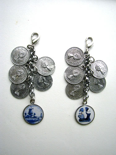 set Clip-on Delftsblauwe munten