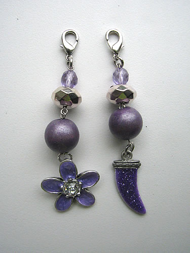 set Clip-on Lila strass
