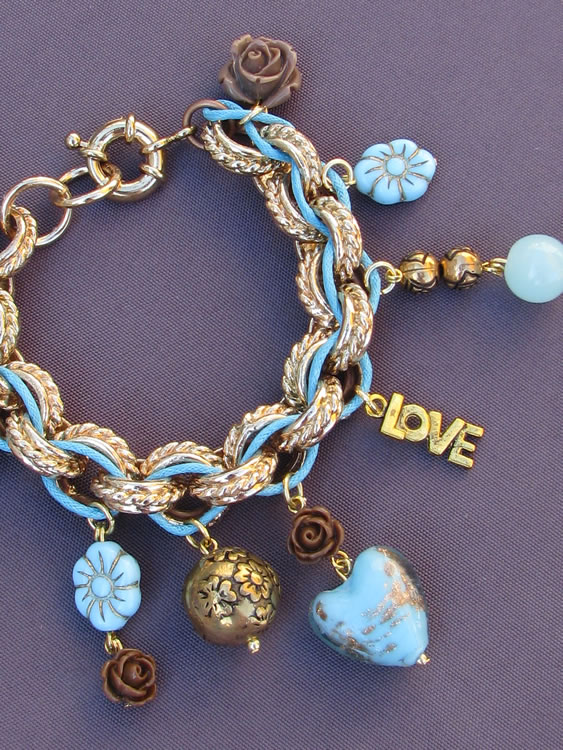 Ibiza gold aqua armband