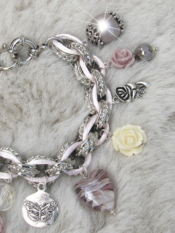 Ibiza silver pink armband